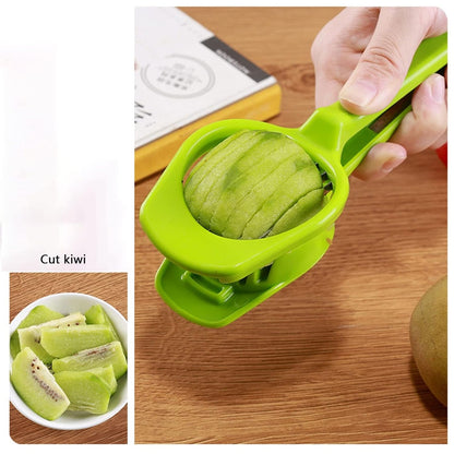 Wukusy 5970 multipurpose stainless steel slicer with seven blades for eggs, strawberries, tomatoes, kiwi, and fruit slicing.