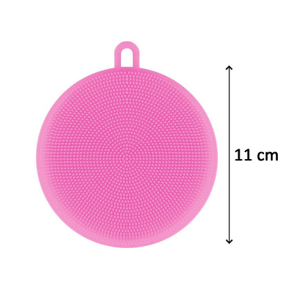 Wukusy silicone dish scrubber sponge in mix colors, mildew-free and non-stick, ideal for cleaning dishes in the kitchen.
