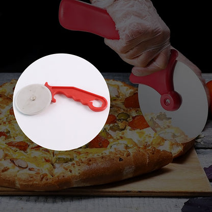 Wukusy stainless steel pizza cutter and pastry cutter for home kitchen use, featuring a durable, ergonomic design for slicing sandwiches.