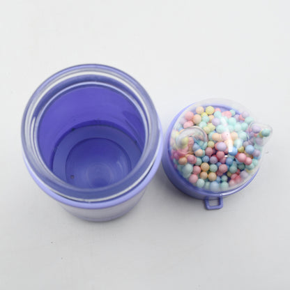 Wukusy girl glass water bottle with cat lid, sparkle strap, sequins, glitter, 350ml, ideal for school and kids' birthdays