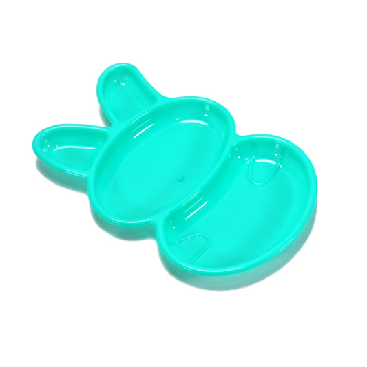 Set of six multicolor rabbit-shaped dishes for kids by Wukusy, ideal for home and kitchen use.