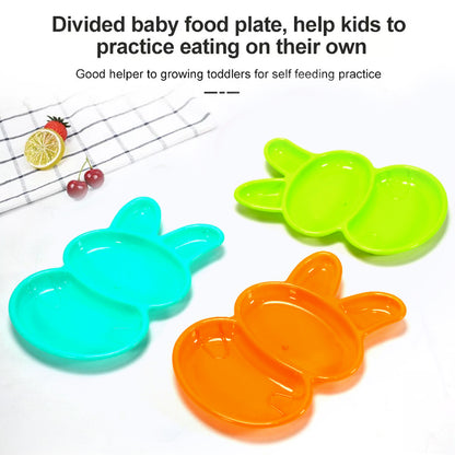 Set of 6 multicolor rabbit-shaped dishes for kids by Wukusy, made for serving food in a fun, playful kitchen setting.