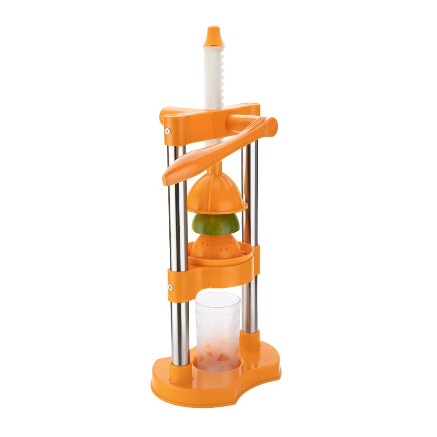 Wukusy manual hand pressure juicer for cold press juice extraction, ideal for fruits and vegetables like oranges and oranges.