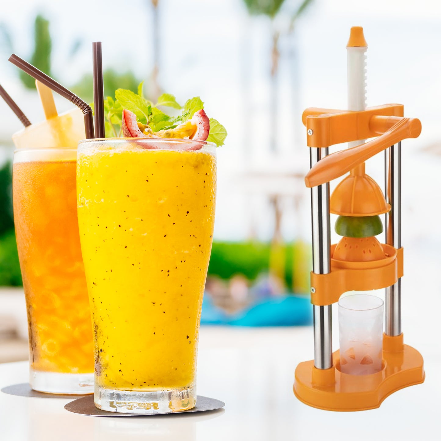 Wukusy manual hand pressure cold press juicer for fruits and vegetables, orange juice extractor and squeezer, kitchen home appliance