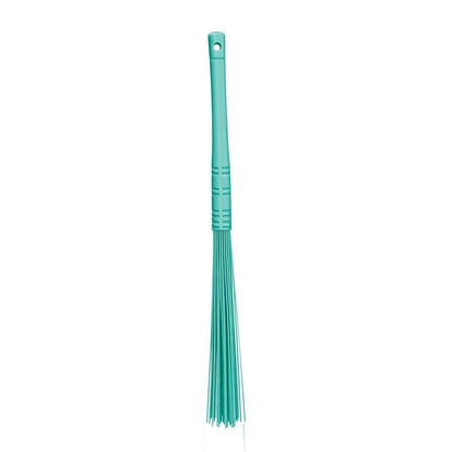 Wukusy wet and dry plastic floor cleaning broom for home and kitchen use with wide sweeping head and sturdy handle.