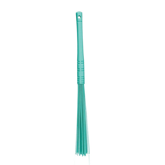 Wukusy wet and dry plastic floor cleaning broom for home and kitchen use with wide sweeping head and sturdy handle.