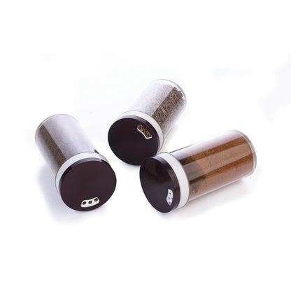 Wukusy Ganesh revolving spice rack with 16 plastic dispensers, each 100ml, for home kitchen spice storage and organization.
