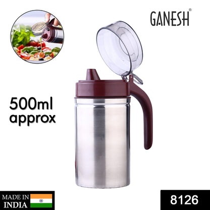 Wukusy stainless steel oil dispenser with small nozzle, 500ml capacity, designed for kitchen use and precise oil pouring