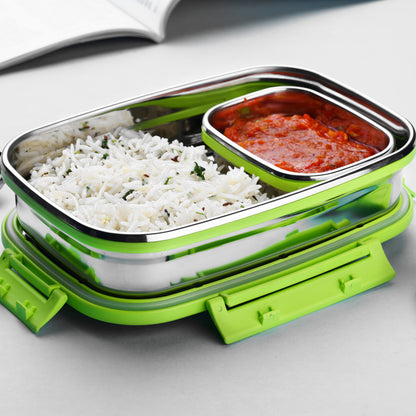 Wukusy stainless steel lunch pack for office and school, featuring a sleek, durable design ideal for daily meal storage.