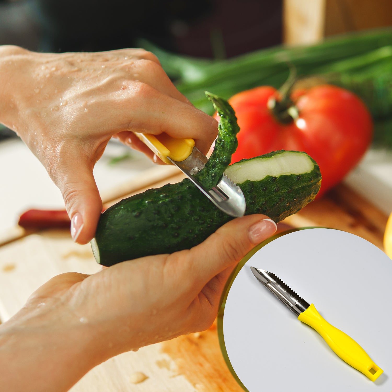 Wukusy Ganesh stainless steel classic peeler with ergonomic handle for peeling vegetables and fruits in the kitchen