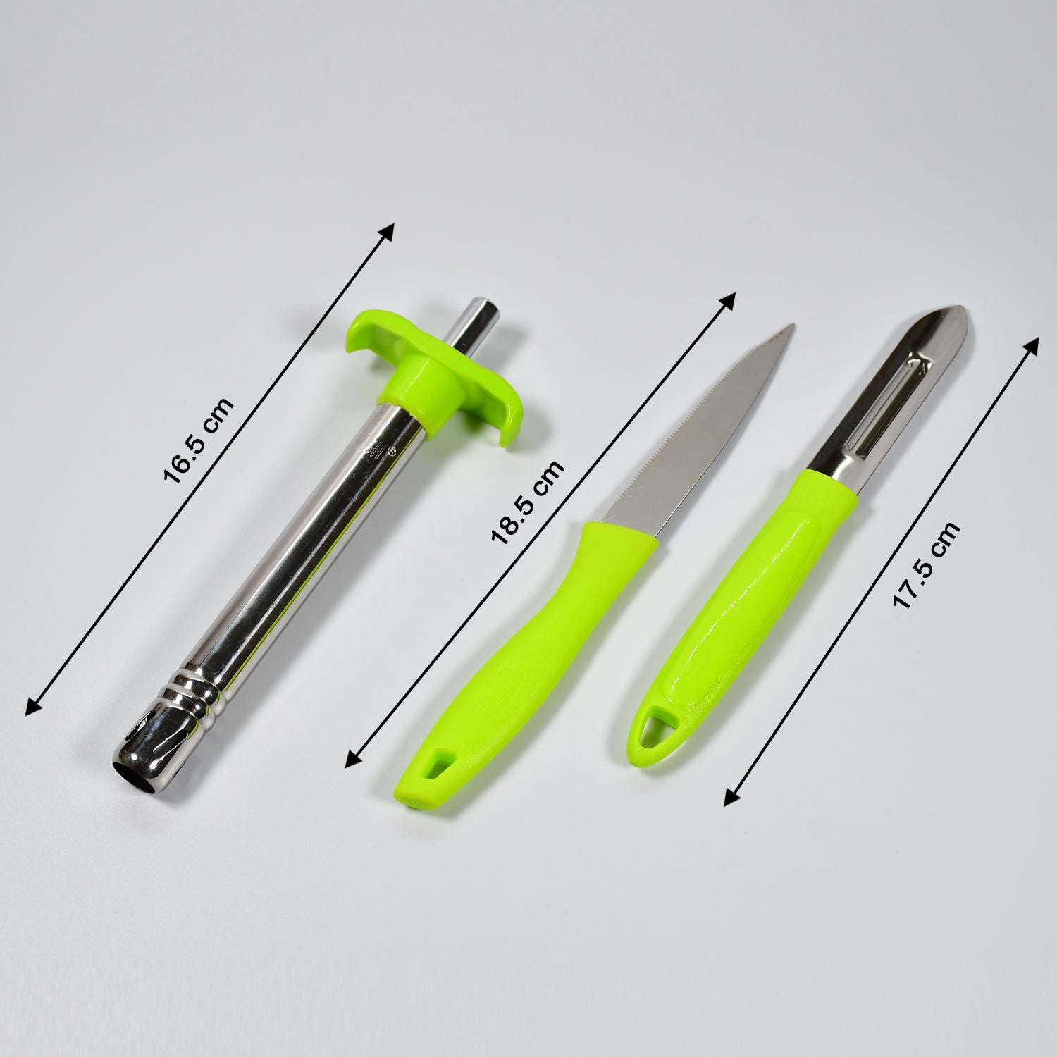 Wukusy Ganesh 3-piece lighter, knife, and peeler set for home and kitchen use, featuring a decorative Ganesh design.