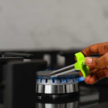 Wukusy Ganesh 3-piece lighter, knife, and peeler set for kitchen use, featuring a decorative Ganesh design and practical tools.