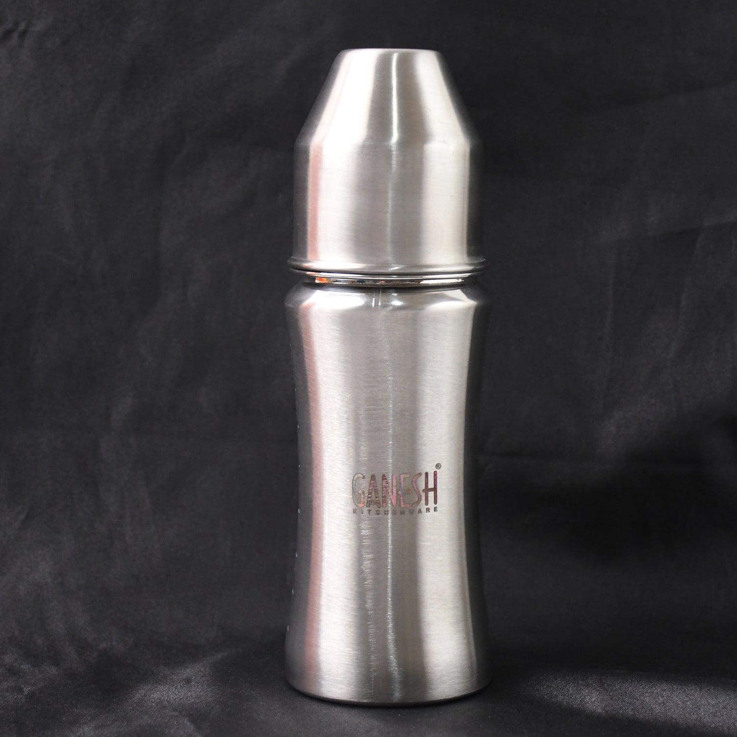 Stainless steel Ganesh baby feeding bottle by Wukusy, 250ml, suitable for infants and toddlers up to 3 years, BFA free.