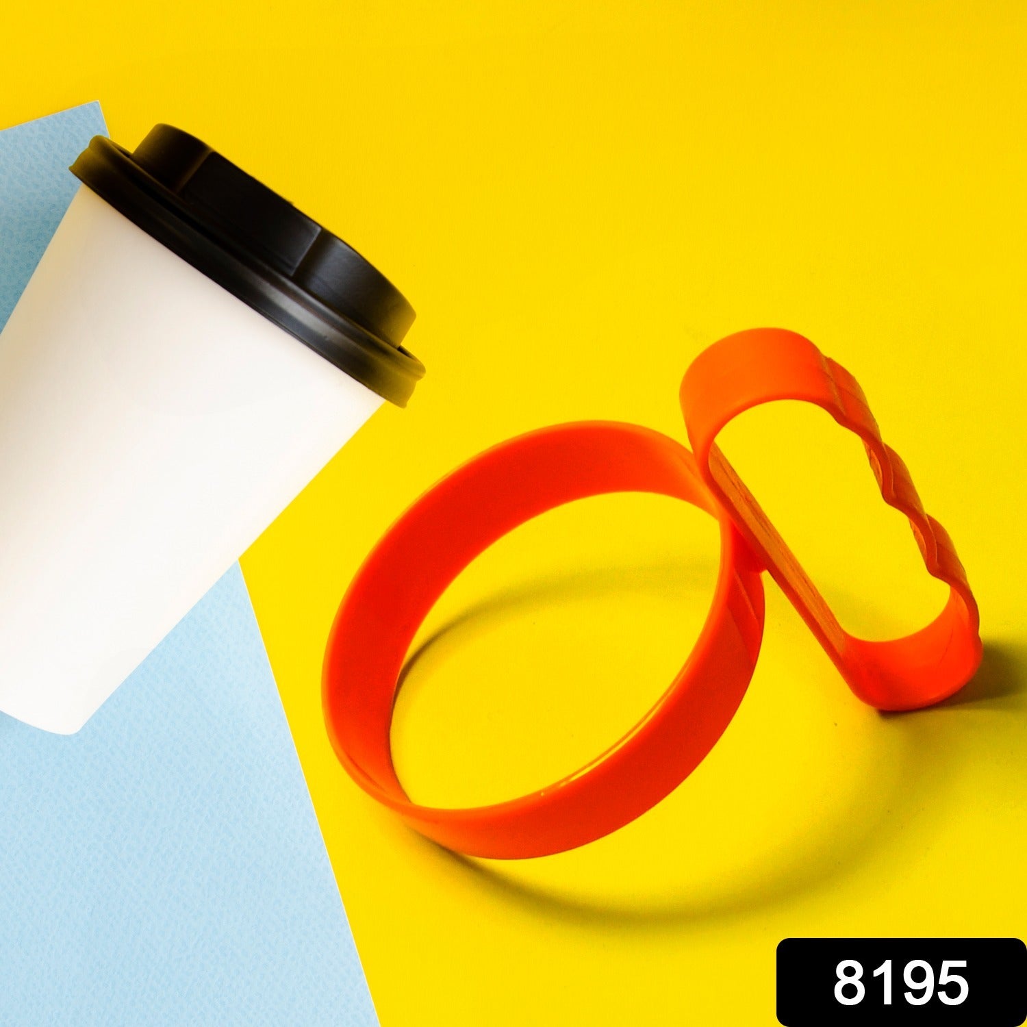 Wukusy plastic tumbler handle with anti-slip grip for travel mugs, lightweight cup holder and cup accessory for secure handling.