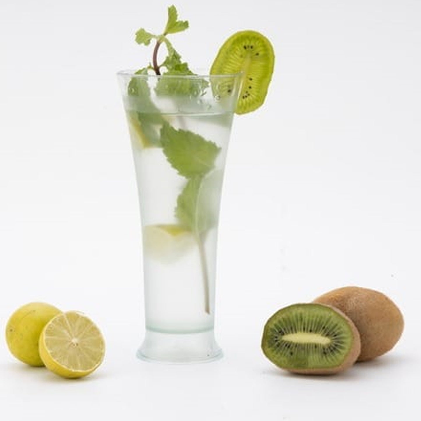 Set of 6 transparent Wukusy water glasses, 300ml, stylish for Faluda ice cream, juice, and water, ideal for home and kitchen use.