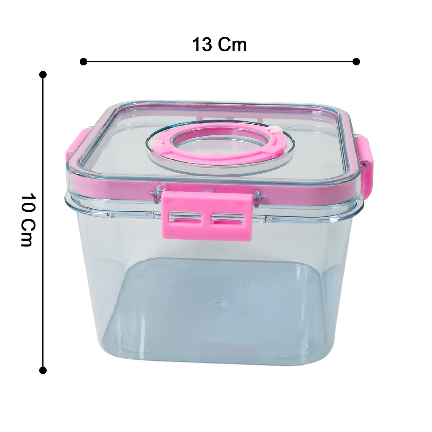 Clear Wukusy plastic food storage container with lid, 1400ml, washable, ideal for refrigerator storage of fruits and leftovers.