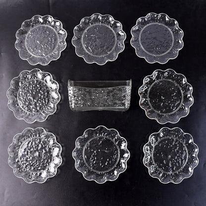 Wukusy 9-in-1 plastic bowl set with serving tray and plates, compact kitchen dinnerware for serving and eating.