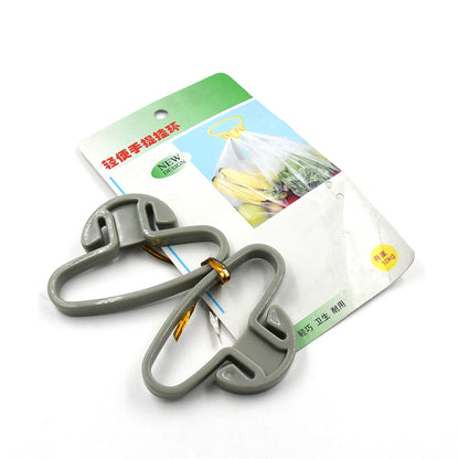 Wukusy portable plastic bag handle holder, kitchen hook for reusable grocery bags, set of two, household shopping bag carrier