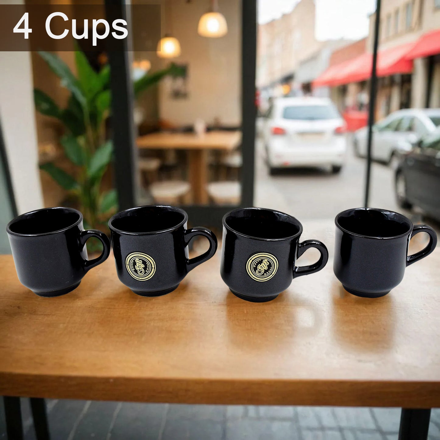 Wukusy ceramic tea cup and mug set with leaf-shaped serving bowl, 8-piece home and kitchen tableware collection.