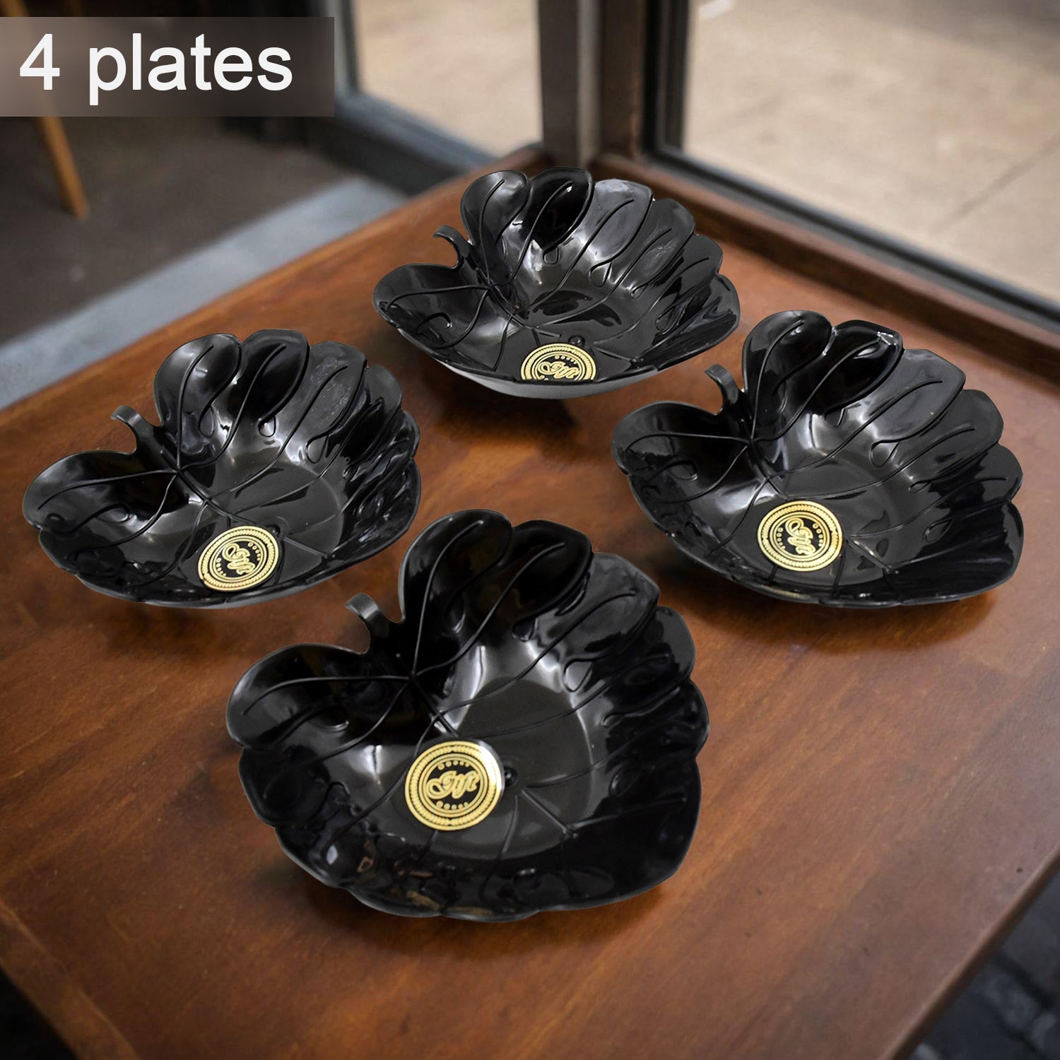 Set of 8 Wukusy ceramic tea cups and mugs with leaf-shaped serving bowl, ideal for home and kitchen use.