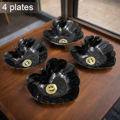 Set of 8 Wukusy ceramic tea cups and mugs with leaf-shaped serving bowl, ideal for home and kitchen use.