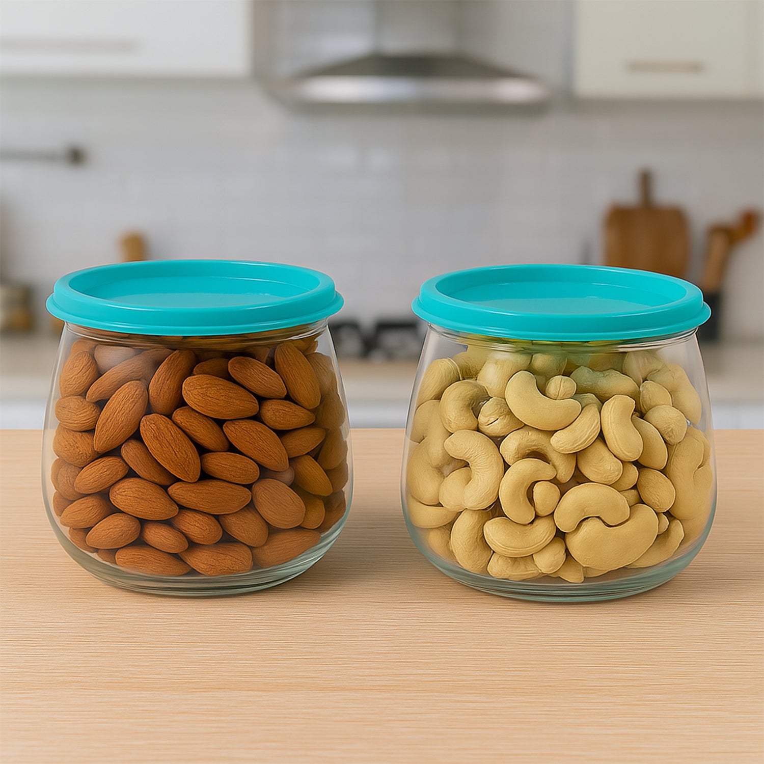 Wukusy airtight storage containers set with two 900ml capacity food storage jars for kitchen organization