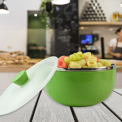 Wukusy Apex 2200ml microwave-safe plastic serving bowl with lid, suitable for home kitchen storage and serving food.