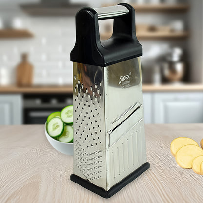 Wukusy Apex 5-in-1 Master stainless steel multipurpose slicer and grater for home kitchen use, with multiple blades for versatile food prep.