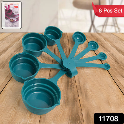 Wukusy Apex 8-piece measuring spoons and cups set for accurate kitchen measurements on a white background.