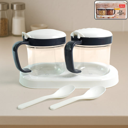 Wukusy Apex Container Pickle set, 2-piece home kitchen storage jars with secure lids for pickles and condiments.