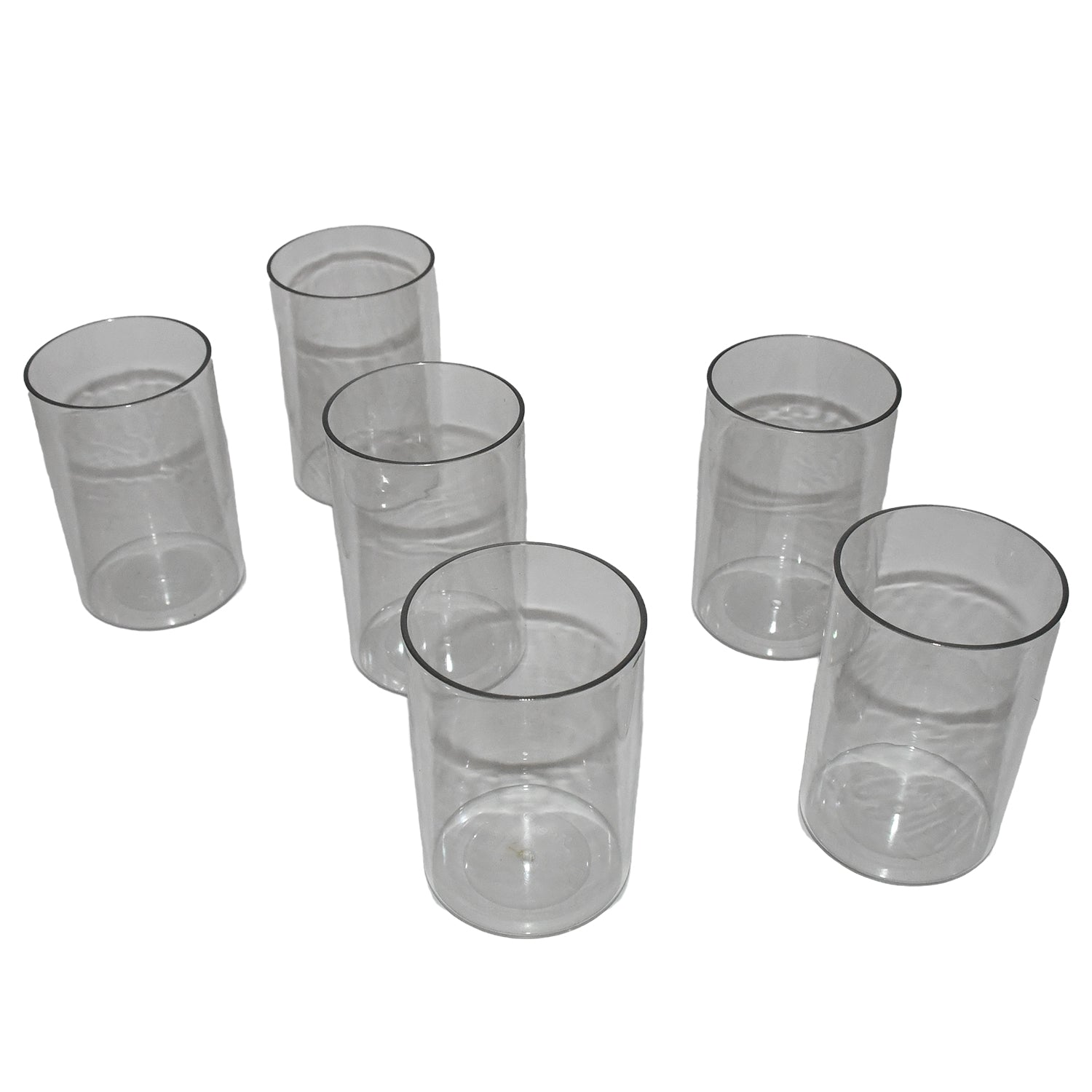 Set of 6 Wukusy Apex Everyday plastic glasses, lightweight and unbreakable, perfect for home and kitchen use.