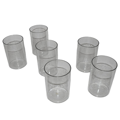 Set of 6 Wukusy Apex Everyday plastic glasses, lightweight and unbreakable, perfect for home and kitchen use.