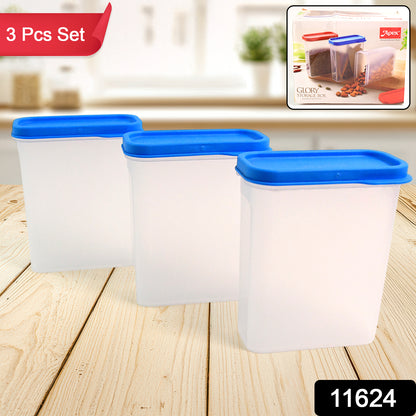 Wukusy Apex Glory 3-piece food storage container set with clear lids and stackable design for kitchen organization