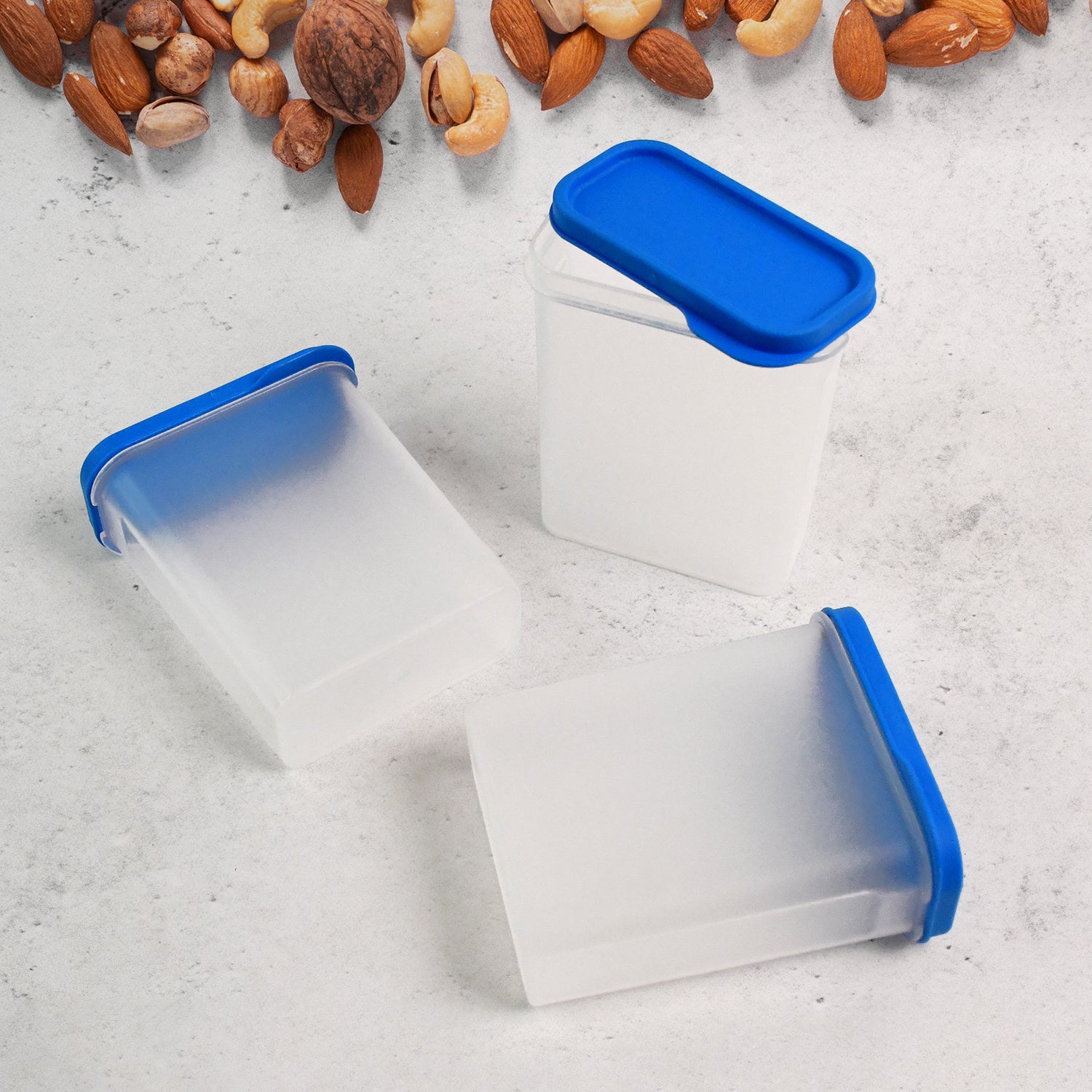 Wukusy Apex Glory 3-piece food storage container set with clear lids and stackable design for kitchen organization