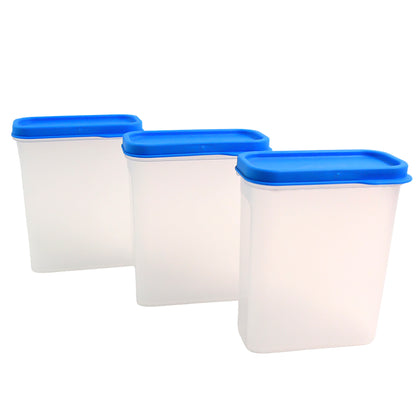 Wukusy Apex Glory 3-piece food storage container set with clear plastic lids and rectangular containers for kitchen organization.