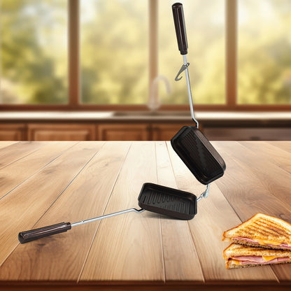Wukusy Apex heavy gauge aluminium grill sandwich toaster for home and kitchen use, with non-stick plates and sleek design