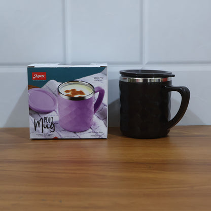 Wukusy Apex insulated tea and coffee mug, 1-piece, stainless steel with a sleek design for hot beverages.