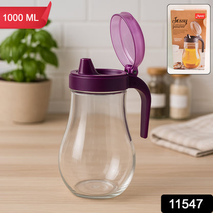 Wukusy Apex Jessy oil and juice pourer dispenser bottle, 1000ml capacity, with a clear plastic design for kitchen use