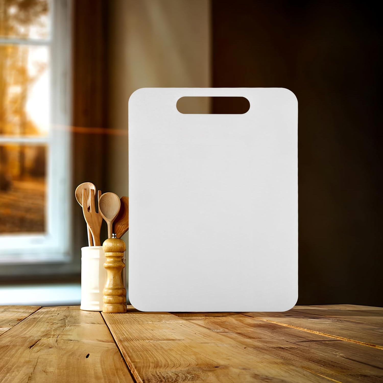 Wukusy Apex medium plastic chopping board, 36x23 cm, suitable for home kitchen food preparation, single piece.