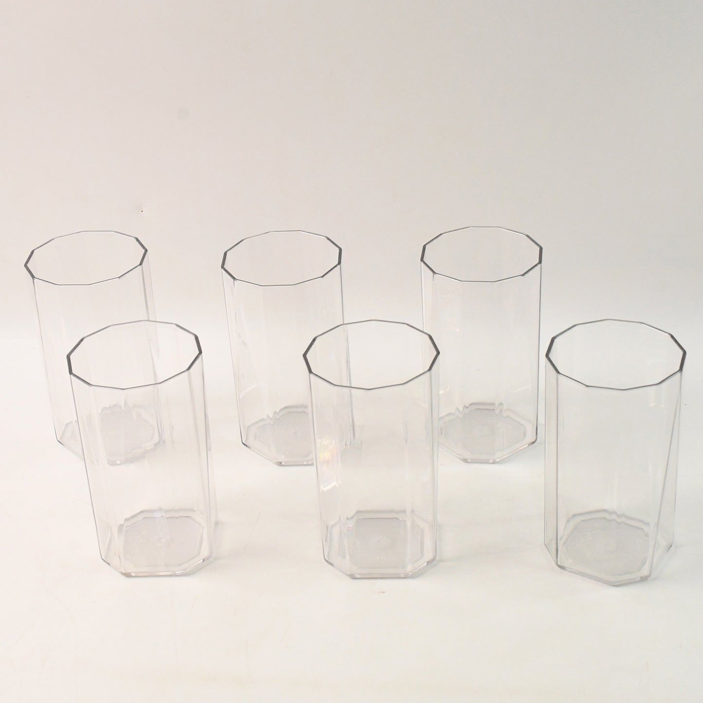 Set of six Wukusy Apex Merino N glass drinking glasses, unbreakable plastic, 300ml capacity, for home and kitchen use