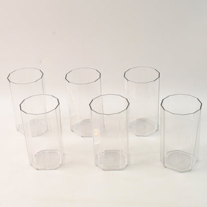 Set of six Wukusy Apex Merino N glass drinking glasses, unbreakable plastic, 300ml capacity, for home and kitchen use