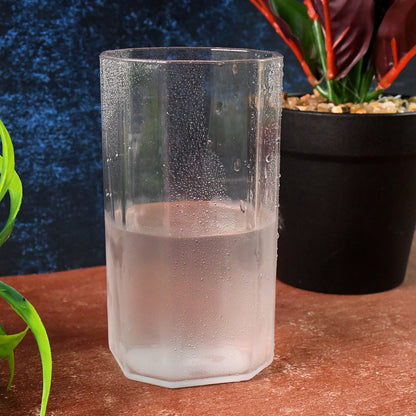 Set of six Wukusy Apex Merino N glass drinking glasses, unbreakable plastic, 300ml capacity, suitable for home and kitchen use.