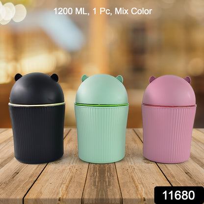 Wukusy Apex Mini Tabletop Dustbin in mixed colors, 1200 ml capacity, compact home and kitchen waste bin.