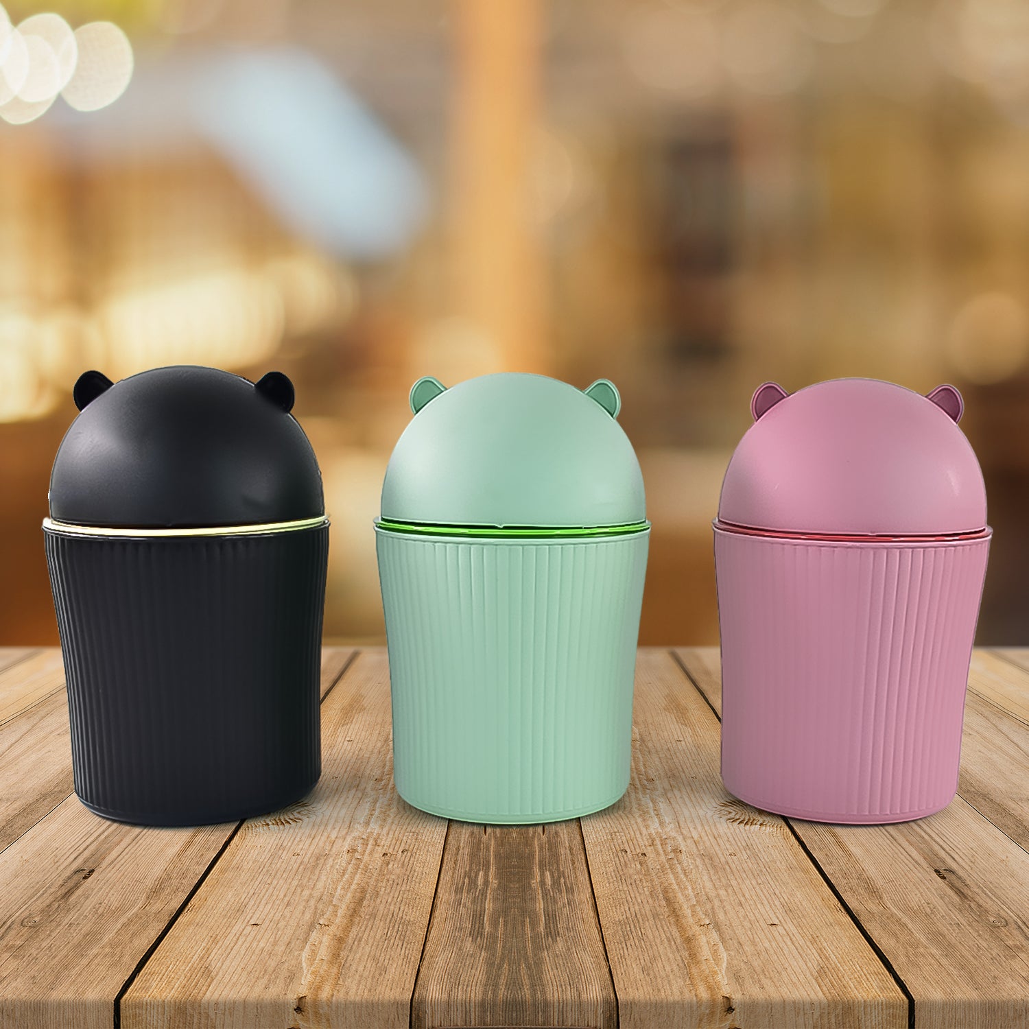 Wukusy Apex Mini Tabletop Dustbin, 1200ml capacity, in mixed colors, suitable for home and kitchen use.