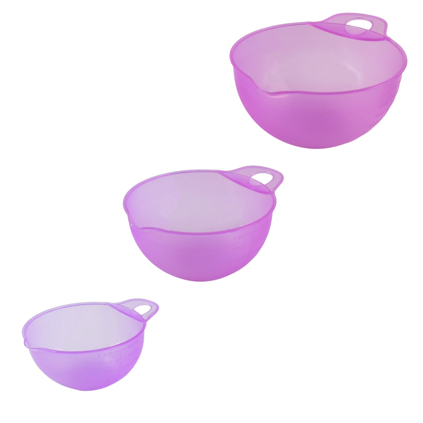 Wukusy Apex Mix Measure Prep Bowl Set, 3-piece kitchen bowls for mixing, measuring, and prep in a home kitchen setting.