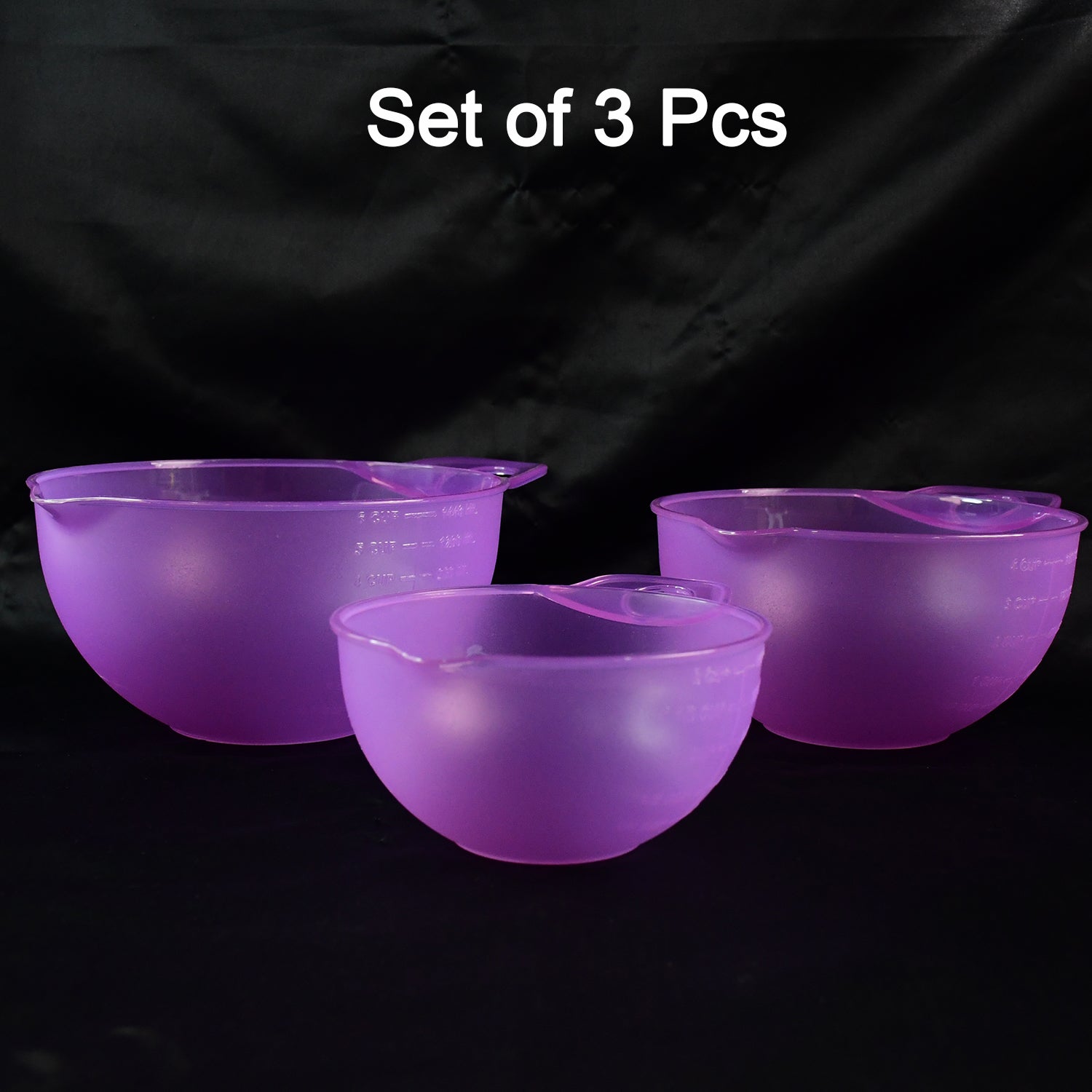 Wukusy Apex Mix Measure Prep Bowl Set of 3, stainless steel bowls with measurement markings for kitchen mixing and prep.