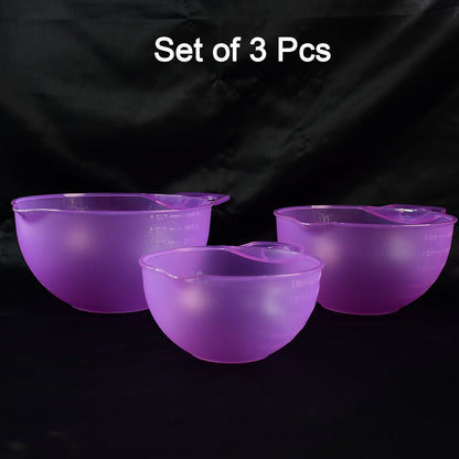 Wukusy Apex Mix Measure Prep Bowl Set of 3, stainless steel bowls with measurement markings for kitchen mixing and prep.