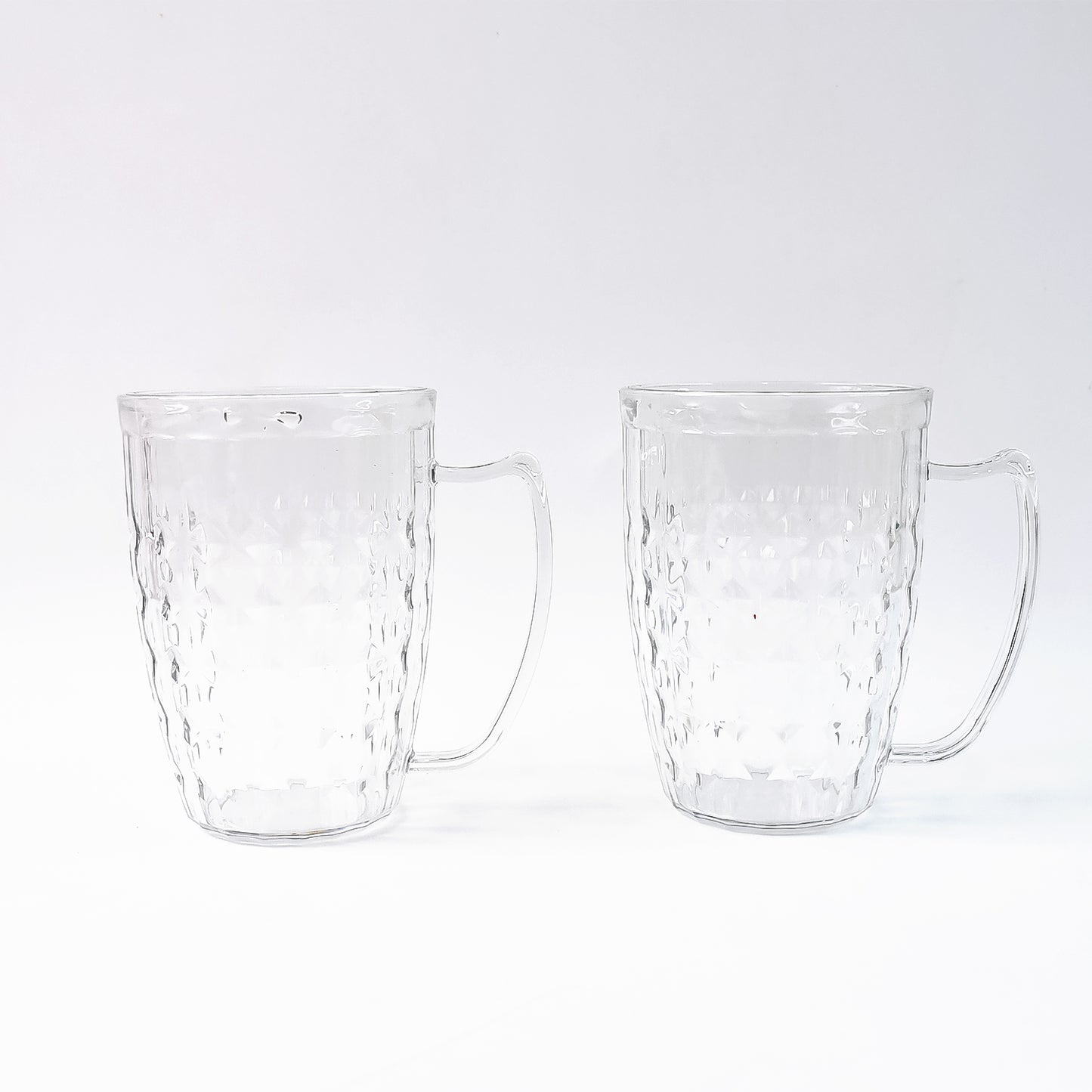 Set of two Wukusy Apex Mocktail Mug Glasses, 400 ml, transparent glass for serving drinks in home and kitchen settings.