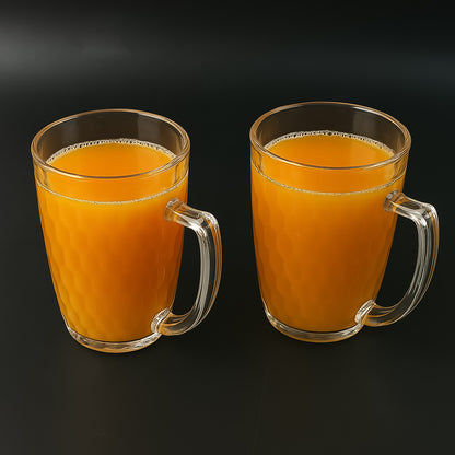 Set of two Wukusy Apex Mocktail Mug Glasses, 400 ml capacity, ideal for serving colorful mocktails and beverages at home.