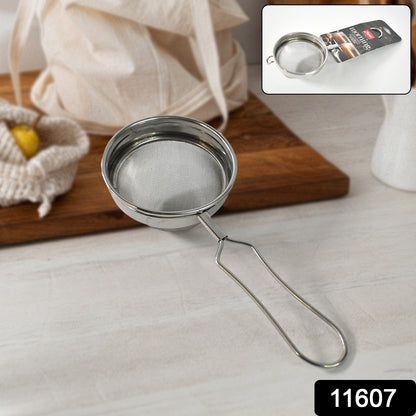 Wukusy Apex Morning stainless steel tea and coffee strainer for home use, with fine mesh for brewing and filtering beverages.